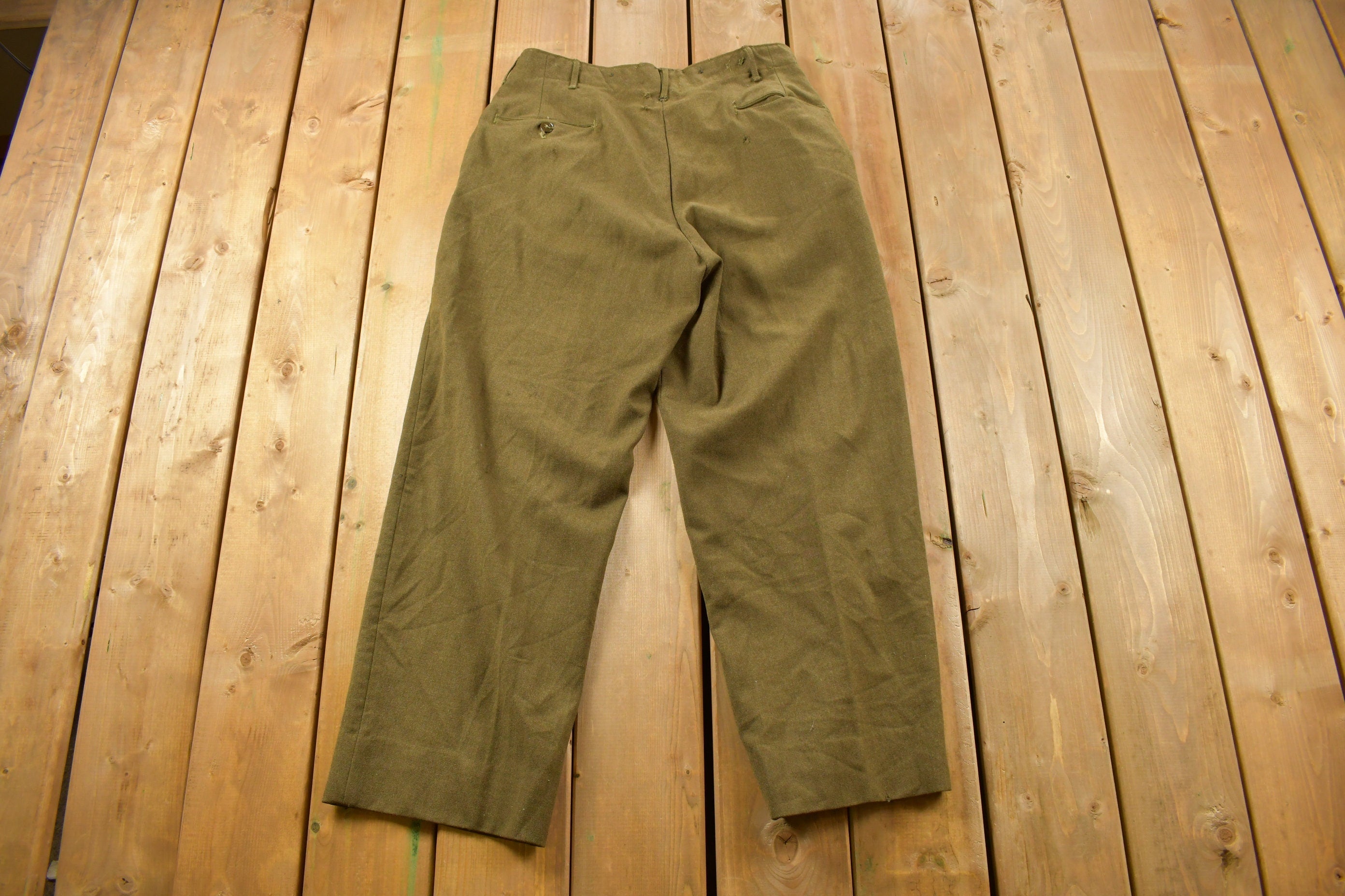 Vintage 1980s Military Green Army Pants Size 32 x 27