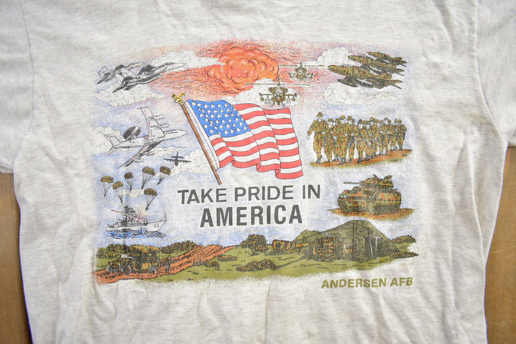 Vintage 1990s Take Pride in America Travel Single Stitch T Shirt Made In Size L