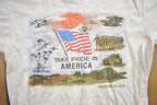 Vintage 1990s Take Pride in America Travel Single Stitch T Shirt Made In Size L