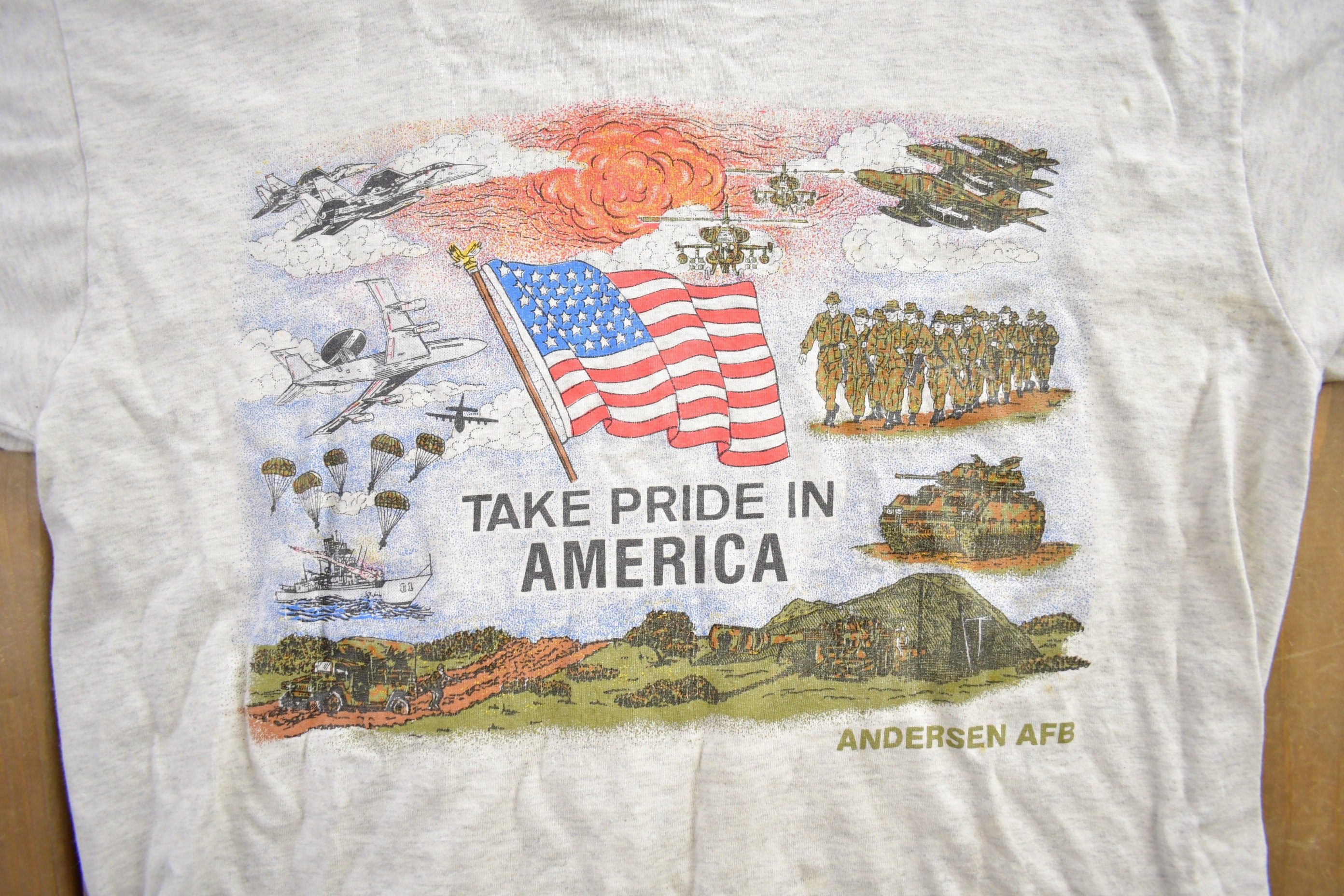 Vintage 1990s Take Pride in America Travel Single Stitch T Shirt Made In Size L