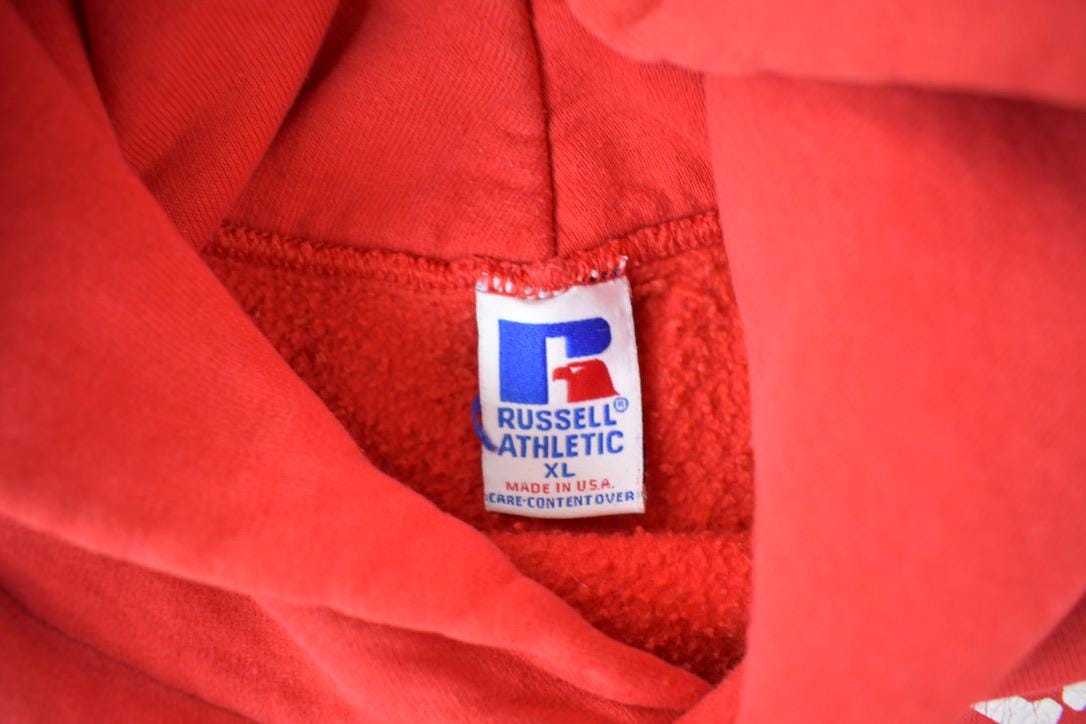 Vintage 1990s Canfield Athletics Russell Athletics Graphic Hoodie Made In USA XL