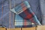 Vintage 1970s Plaid Lined Denim Shacket Men's Medium