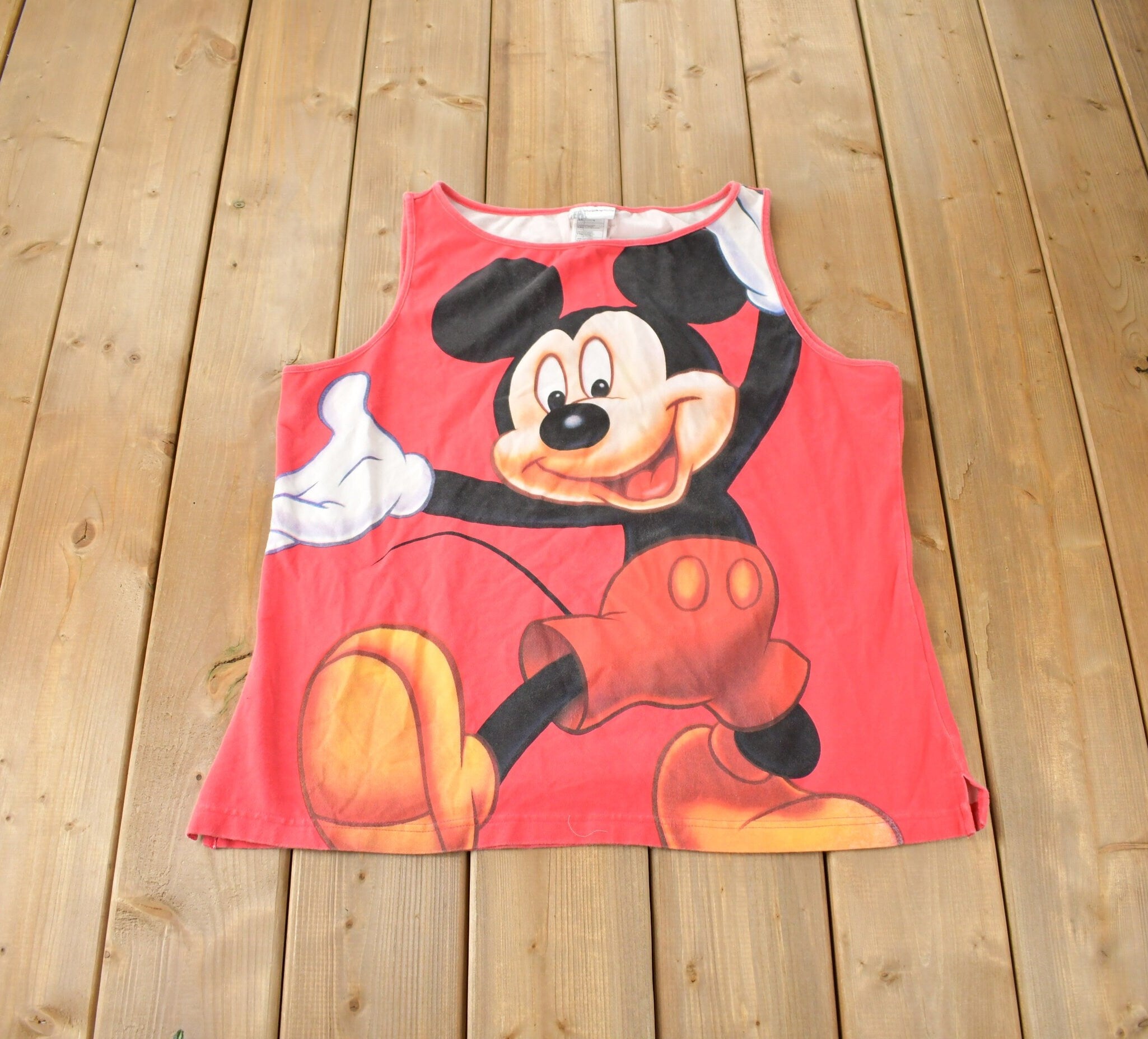 Vintage 1990s Mickey Mouse All Over Print Graphic Tank Top