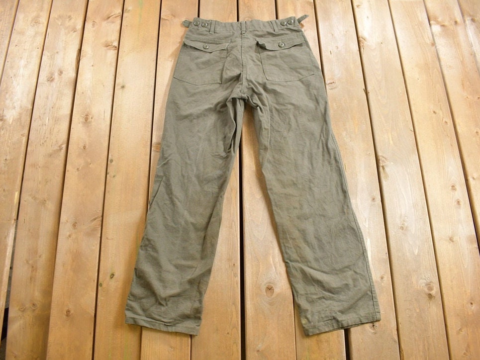 Vintage 1970s OG 107 Military Style Green Pants Size 30 x 31