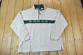 Vintage 1990s Alaska Quarter Zip Crewneck Sweatshirt Made In USA