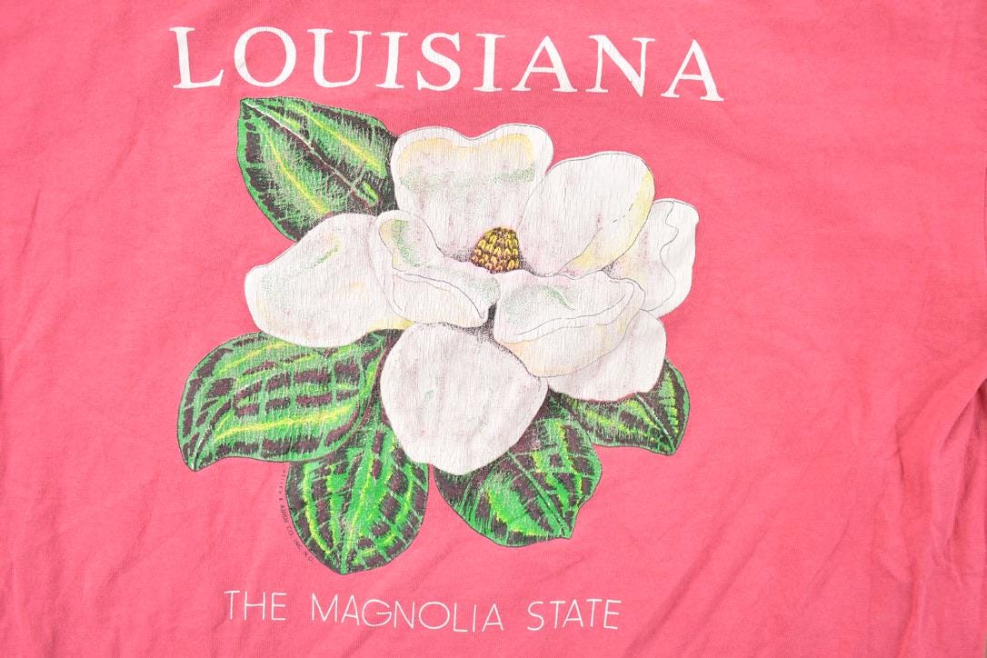 Vintage 1990s Louisiana Magnolia Souvenir T-Shirt