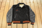 Vintage 1970s Collegiate Wool Leather Varsity Jacket Men's Medium