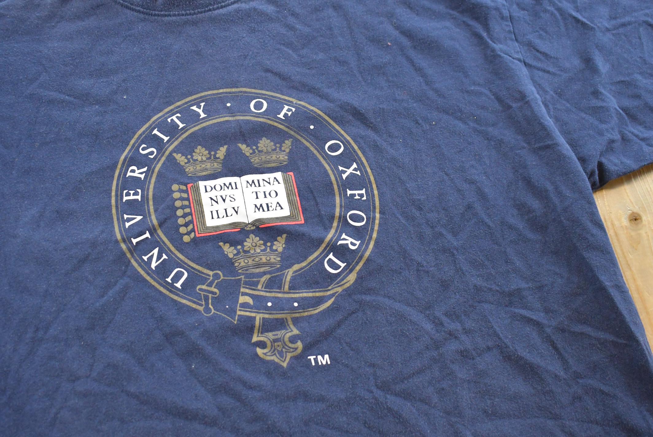 Vintage 1990s Oxford University Collegiate T-Shirt Mens L / 90s College Tee / Streetwear / United Kingdom / England / UK / School Merch