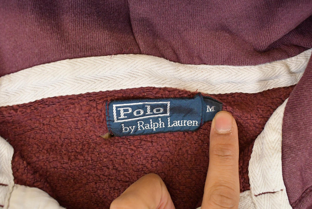 Vintage 1990s Polo By Ralph Lauren State Henley Hoodie Men's Medium