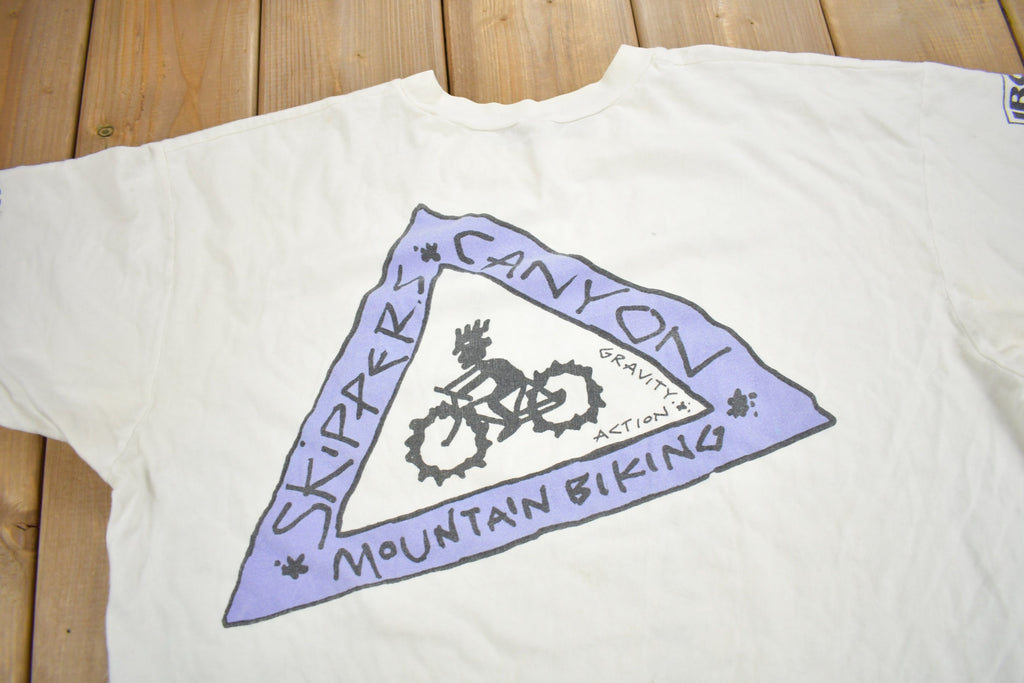 Vintage 1990s Gravity Action Skippers Canyon Mountain Biking Graphic T Shirt