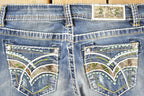 Vintage Deadstock Y2K Grace LA Bedazzled Low Rise Jeans Women's Size 27 x 33