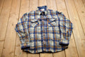 Vintage 1990s Sears Reprocessed Wool Plaid Flannel Button Up Shirt