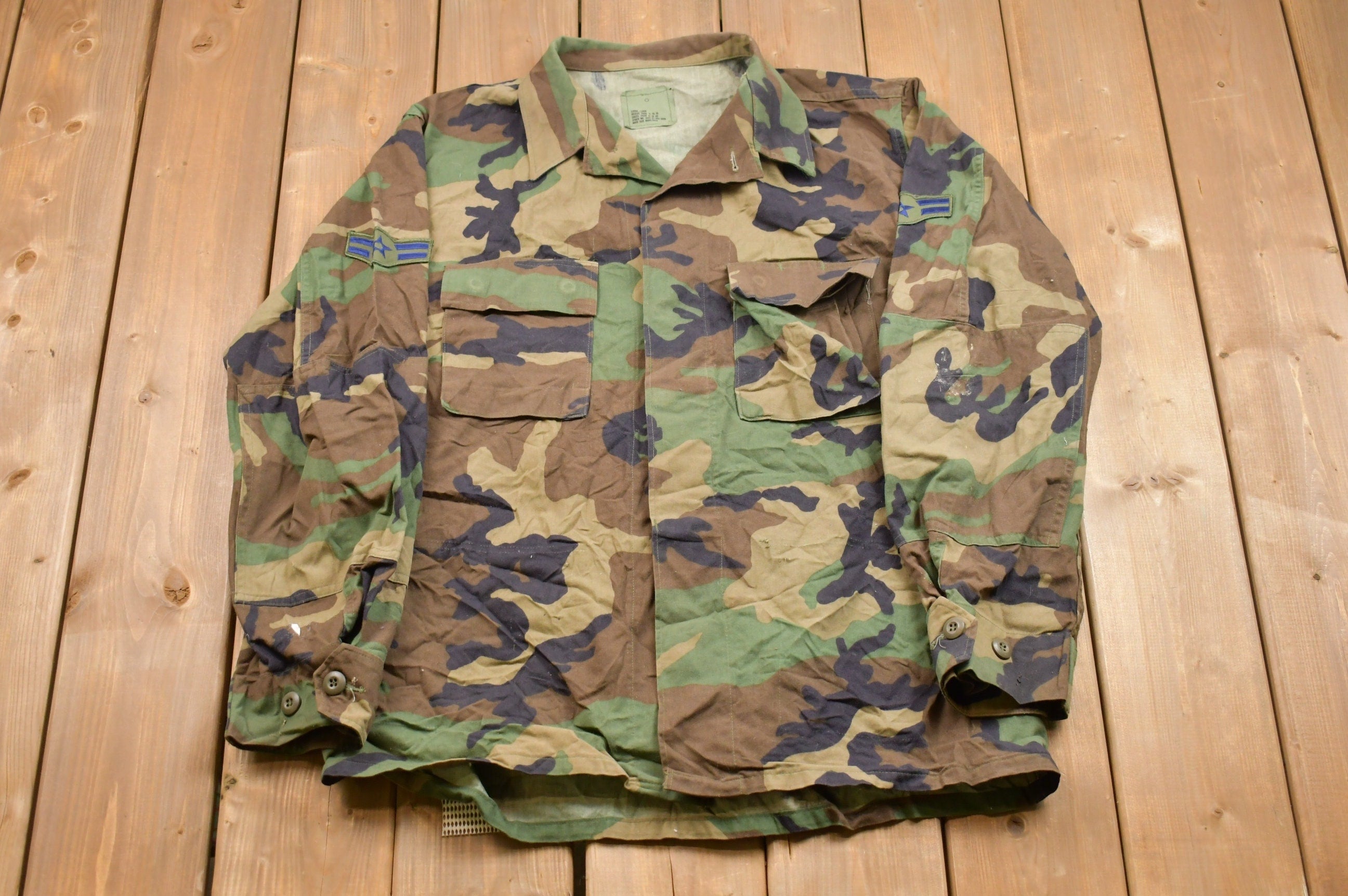 Vintage 1990s Army Camo Button Up Jacket
