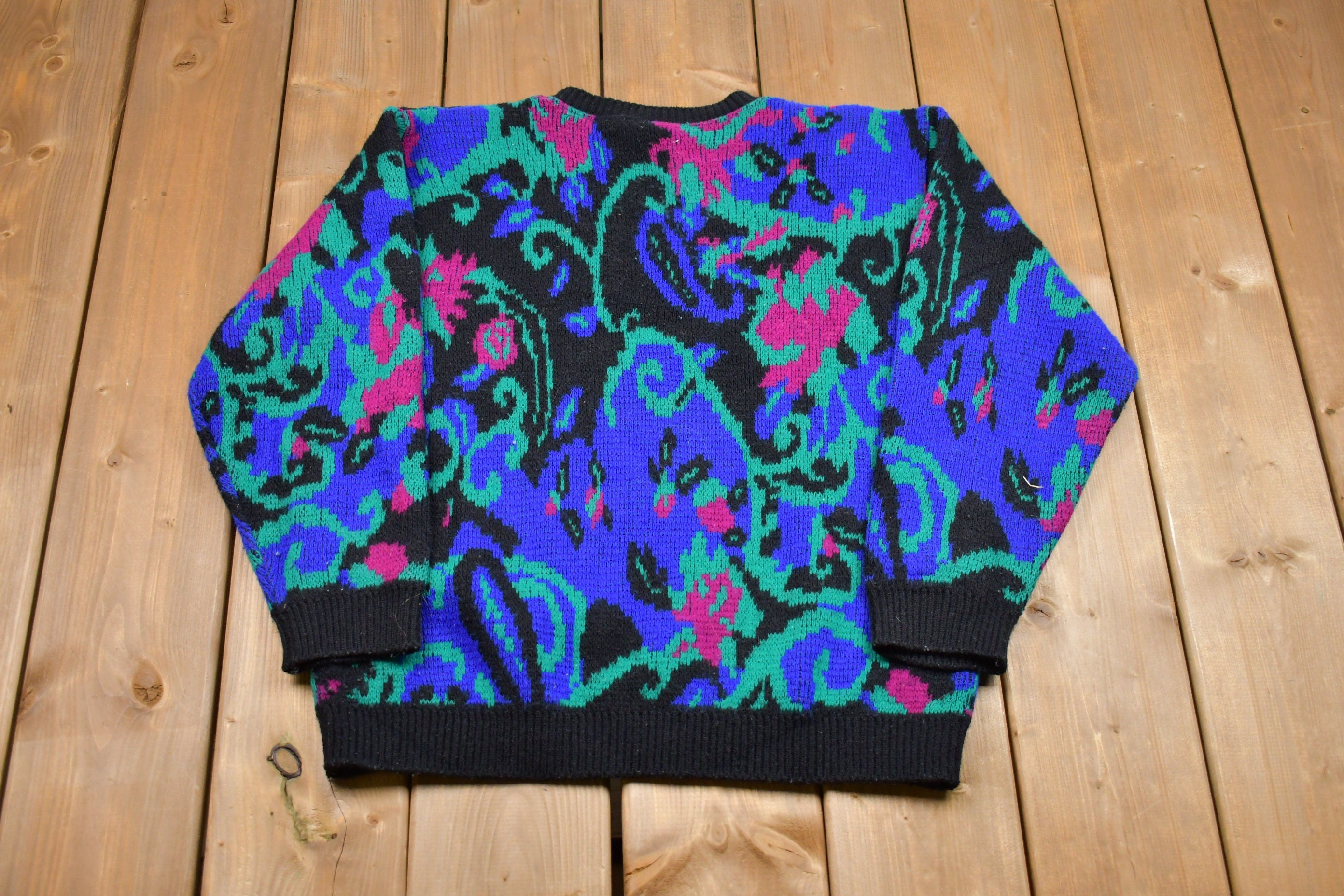 Vintage Knitted Cape Cod Funky Knitted Sweater