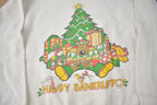Vintage 1990s Happy Bankruptcy Christmas Theme Crewneck Sweatshirt Made In USA
