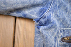 Vintage 1980s Acid Wash Aviator Denim Jean Jacket