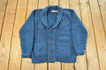 Vintage 1970s Oleg Cassini Shawl Collar Wool Knit Cardigan Sweater Men's Large