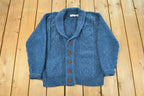 Vintage 1970s Oleg Cassini Shawl Collar Wool Knit Cardigan Sweater Men's Large