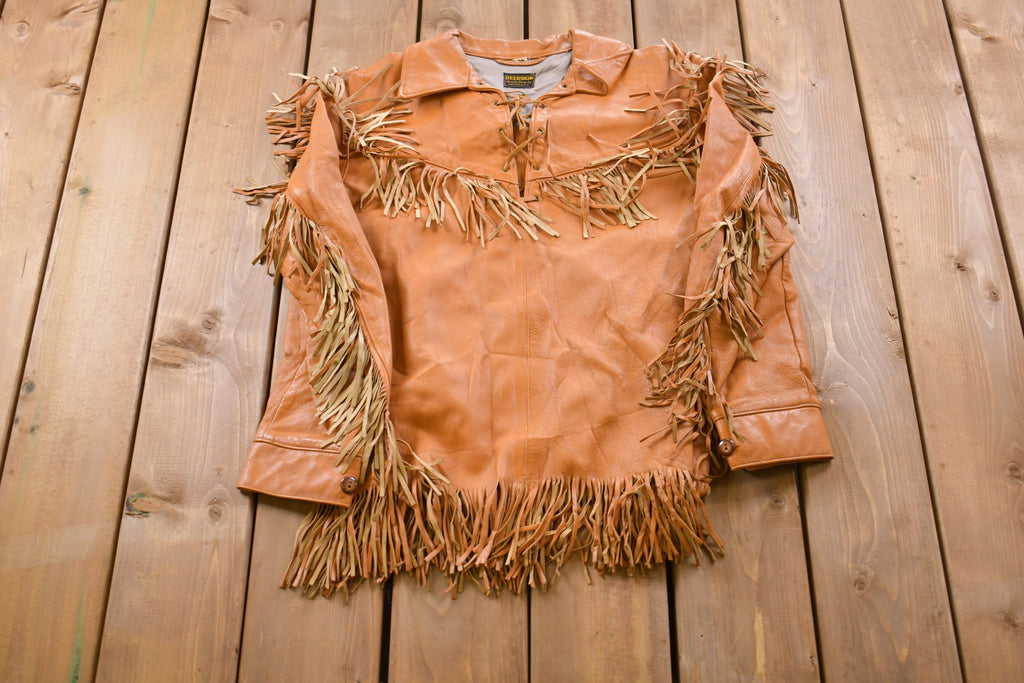 Vintage 1960s Deerskin Leather Pullover Fringe Jacket