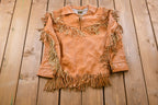 Vintage 1960s Deerskin Leather Pullover Fringe Jacket