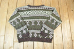 Vintage 1990s Atlantic Traders Knit Abstract Pattern Crewneck Sweater Made In 90s Crewneck