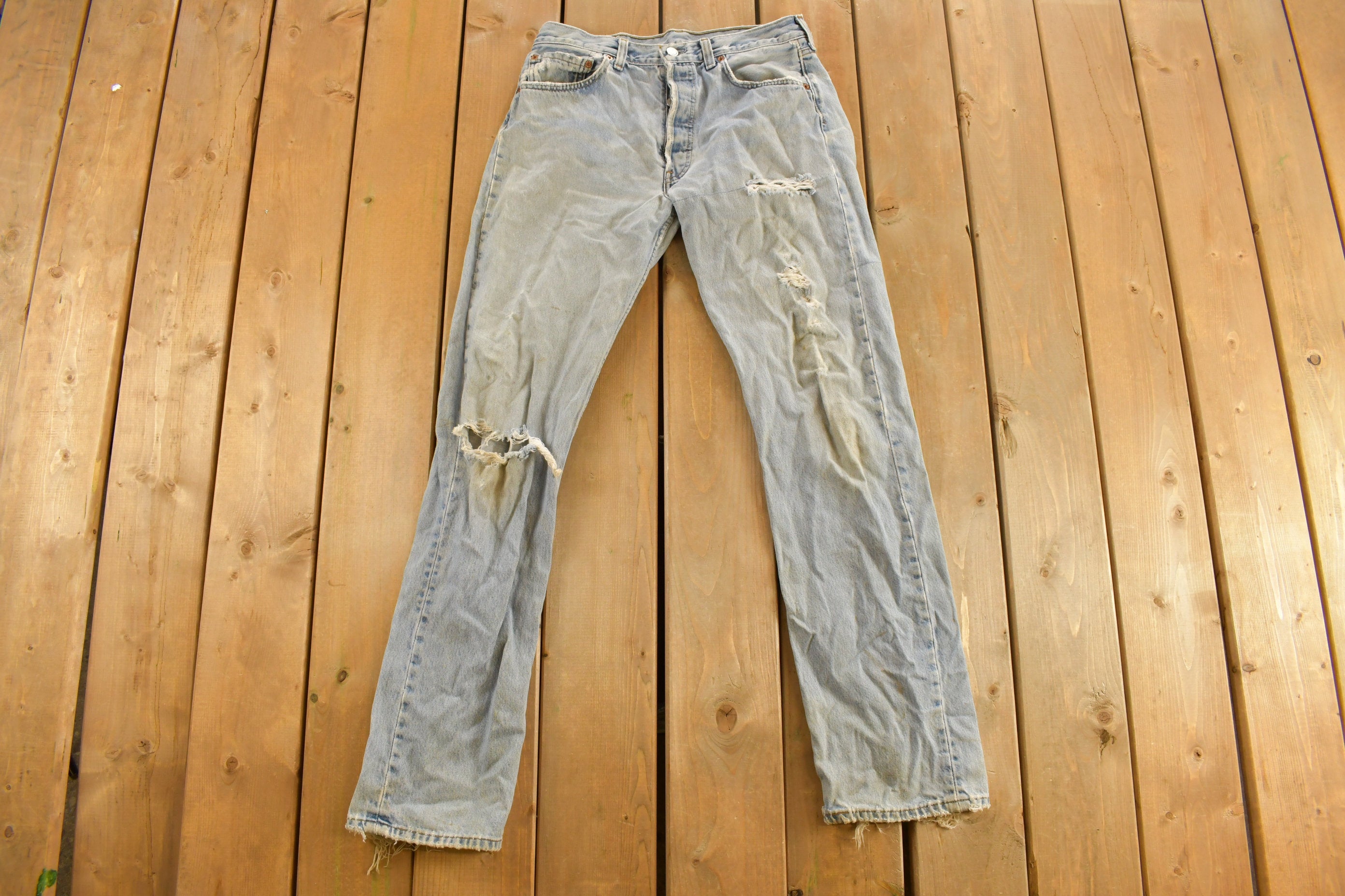 Vintage 1990s Levi's 501 Red Tab Denim Jeans Size 32 x 32.5
