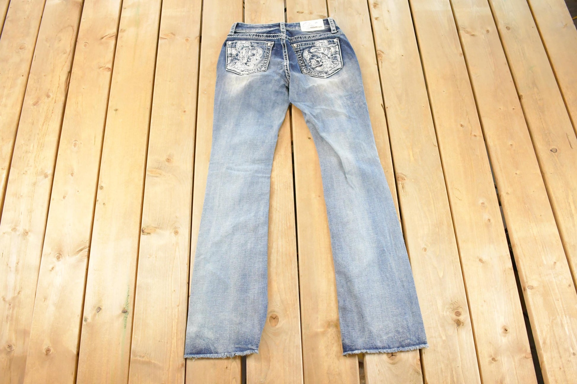 Vintage Deadstock Y2K Grace In LA Bedazzled Low Rise Jeans Women's Size 27 x 32