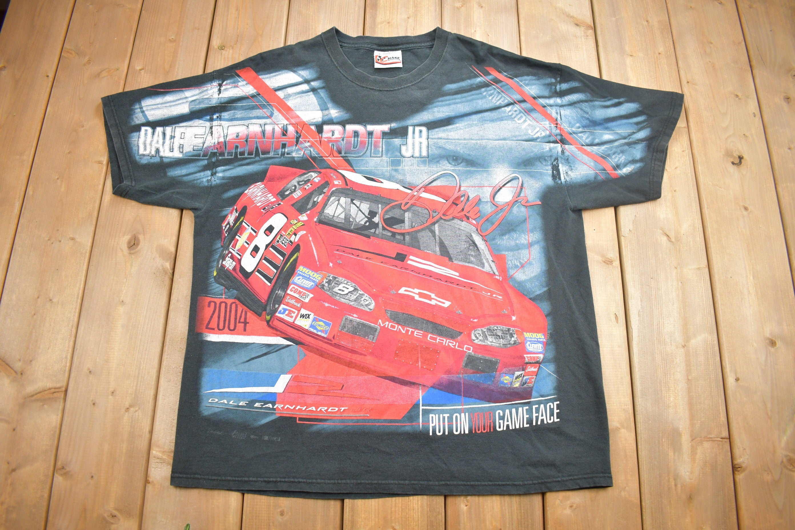 Vintage 1990s Dale Earnhardt All Over Print NASCAR T-Shirt