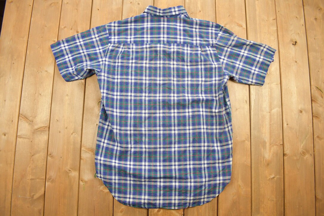 Vintage 1990s Crossbow Plaid Button Up Short Sleeve Shirt