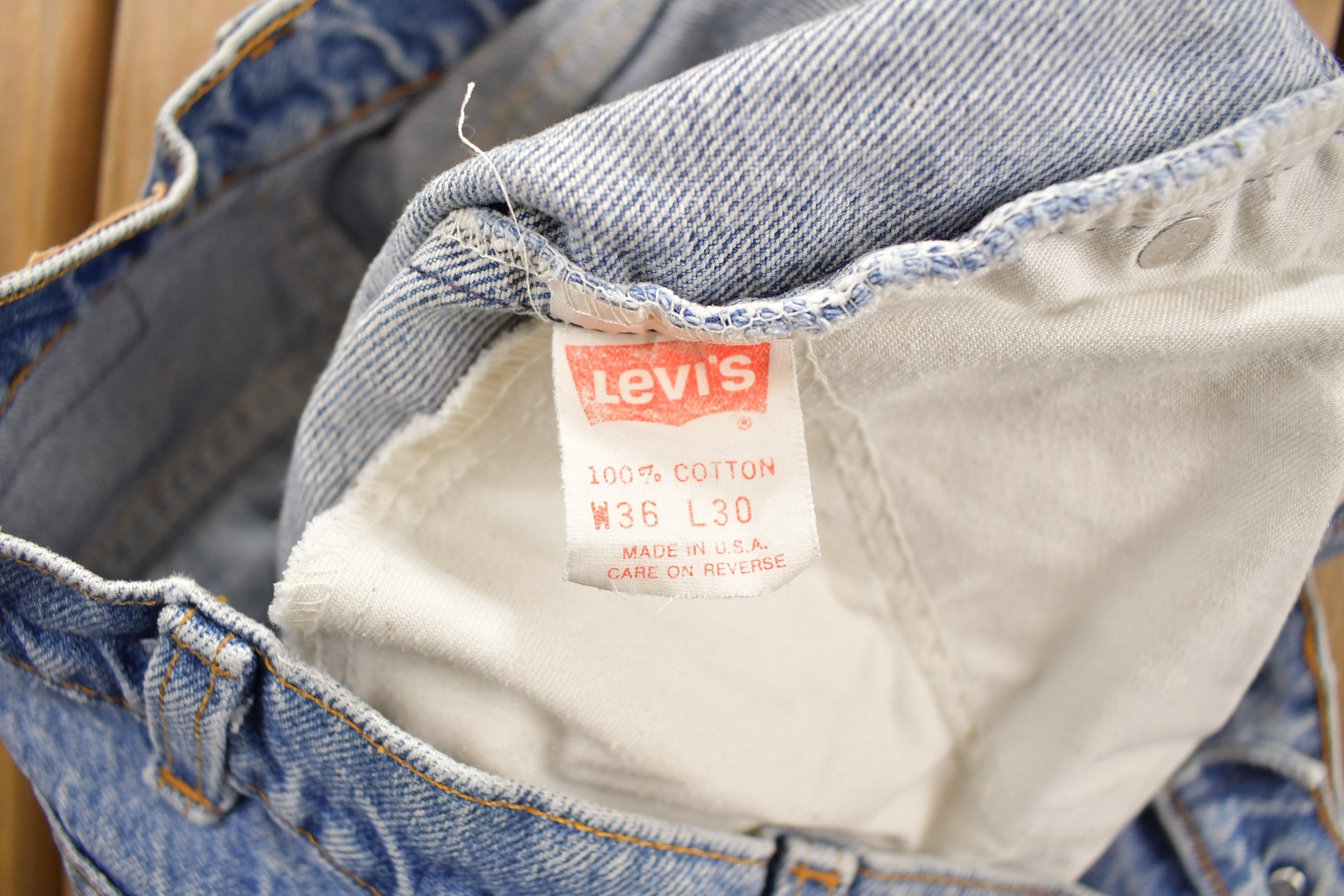 Vintage 1980s Levi's Orange Tab Jeans Size 34 x 27