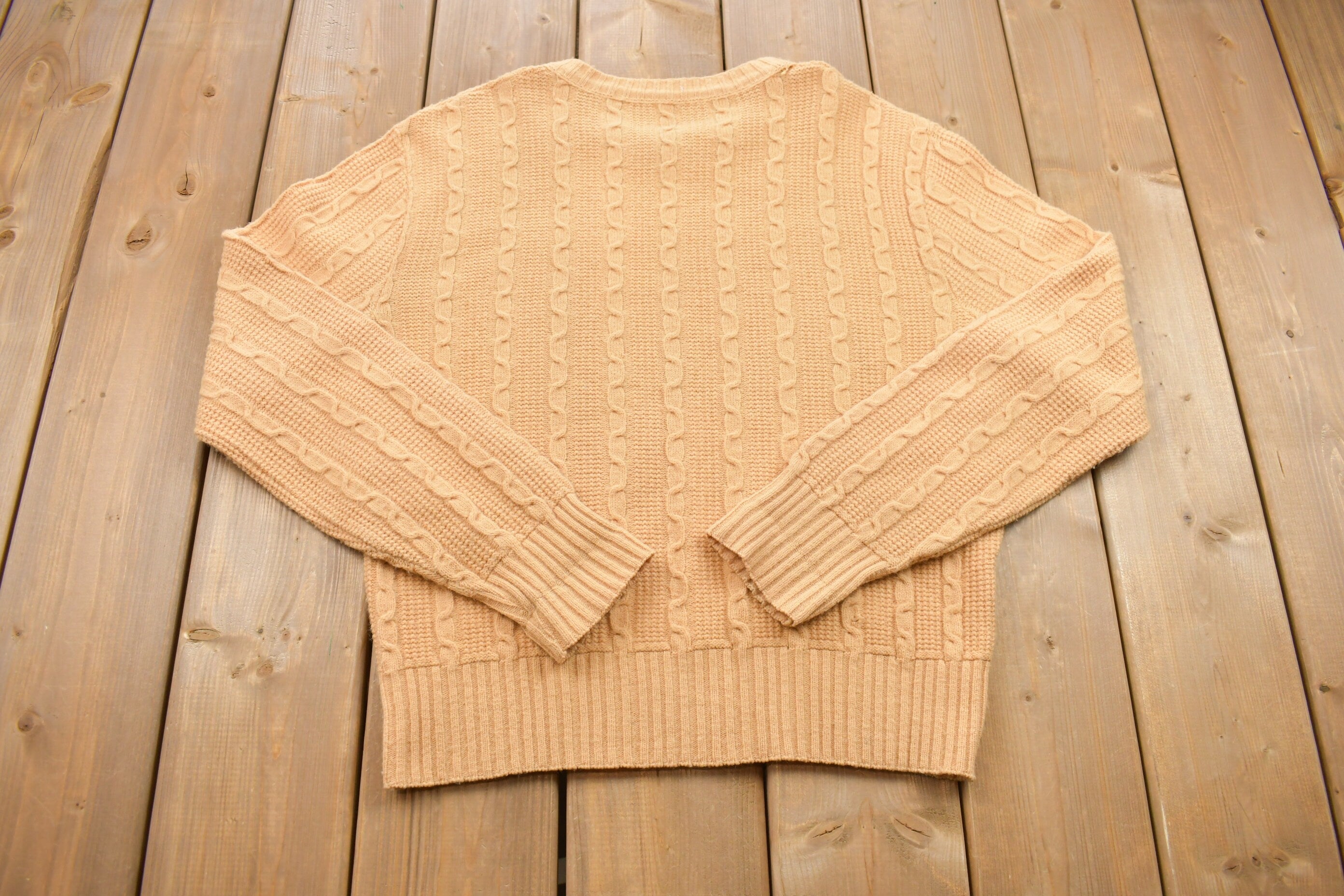 Vintage 1990s Cable Knit Crewneck Sweater
