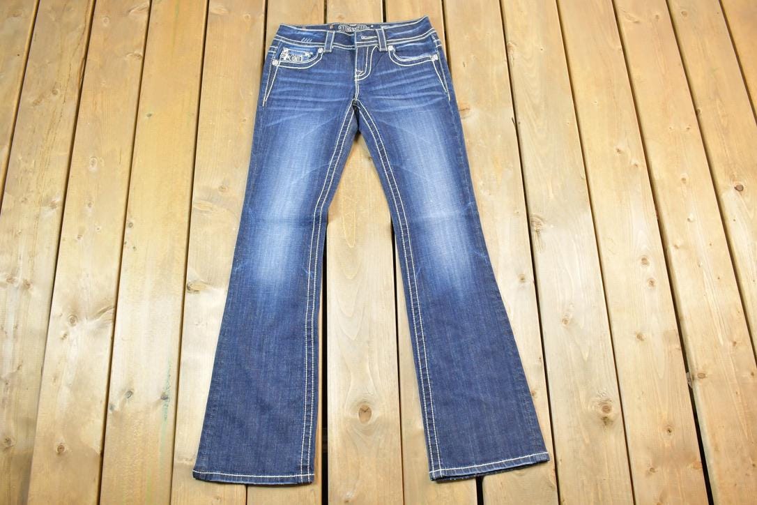 Vintage Y2K Miss Me Bedazzled Low Rise Jeans Size 26x31