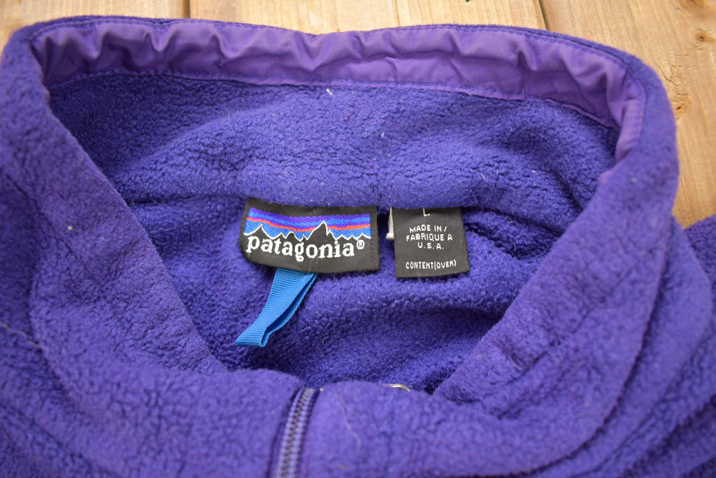 Vintage 1990s Patagonia Purple Half Zip Cinched Sweatshirt