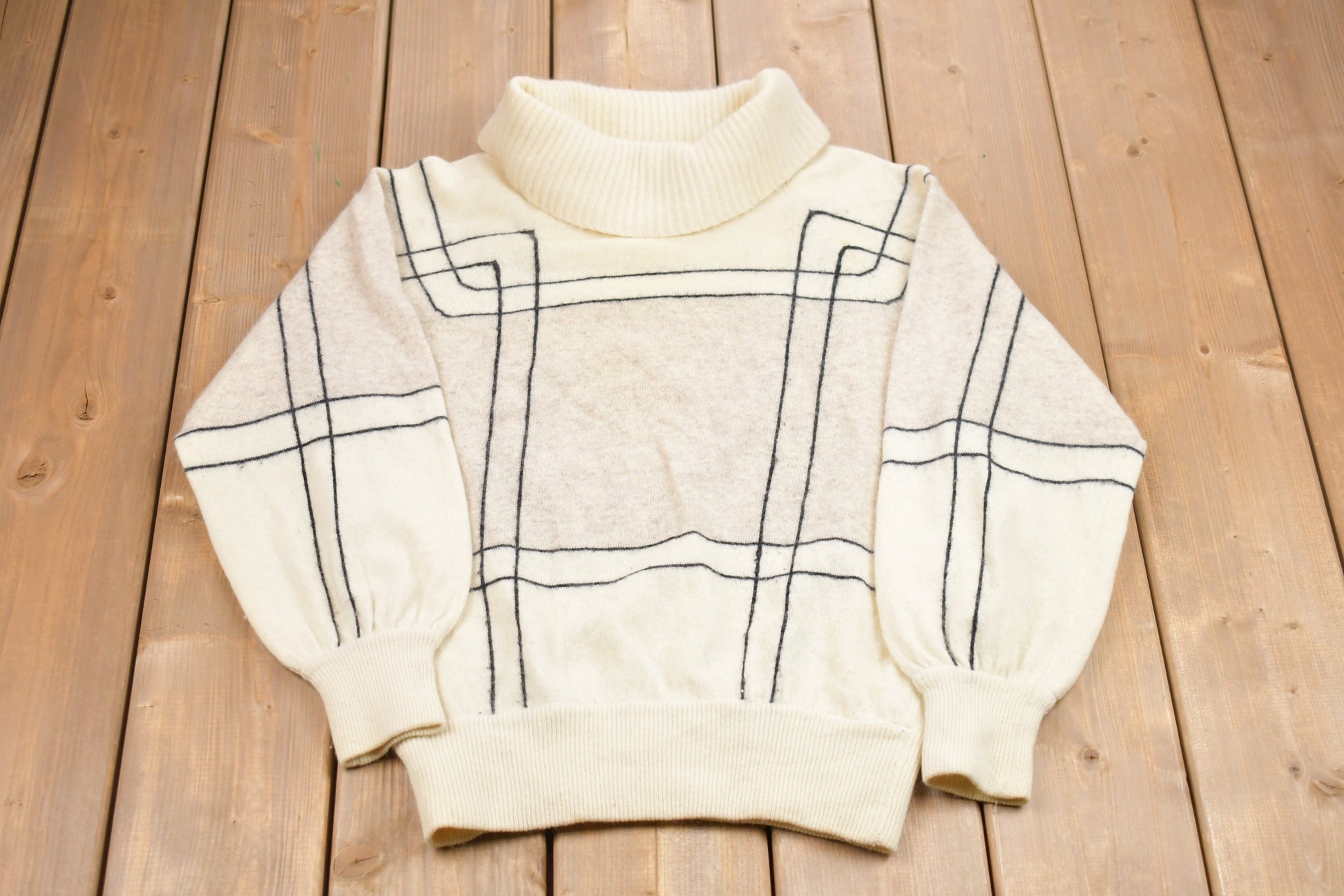 Vintage 1980s Abstract Wool Knitted Sweater