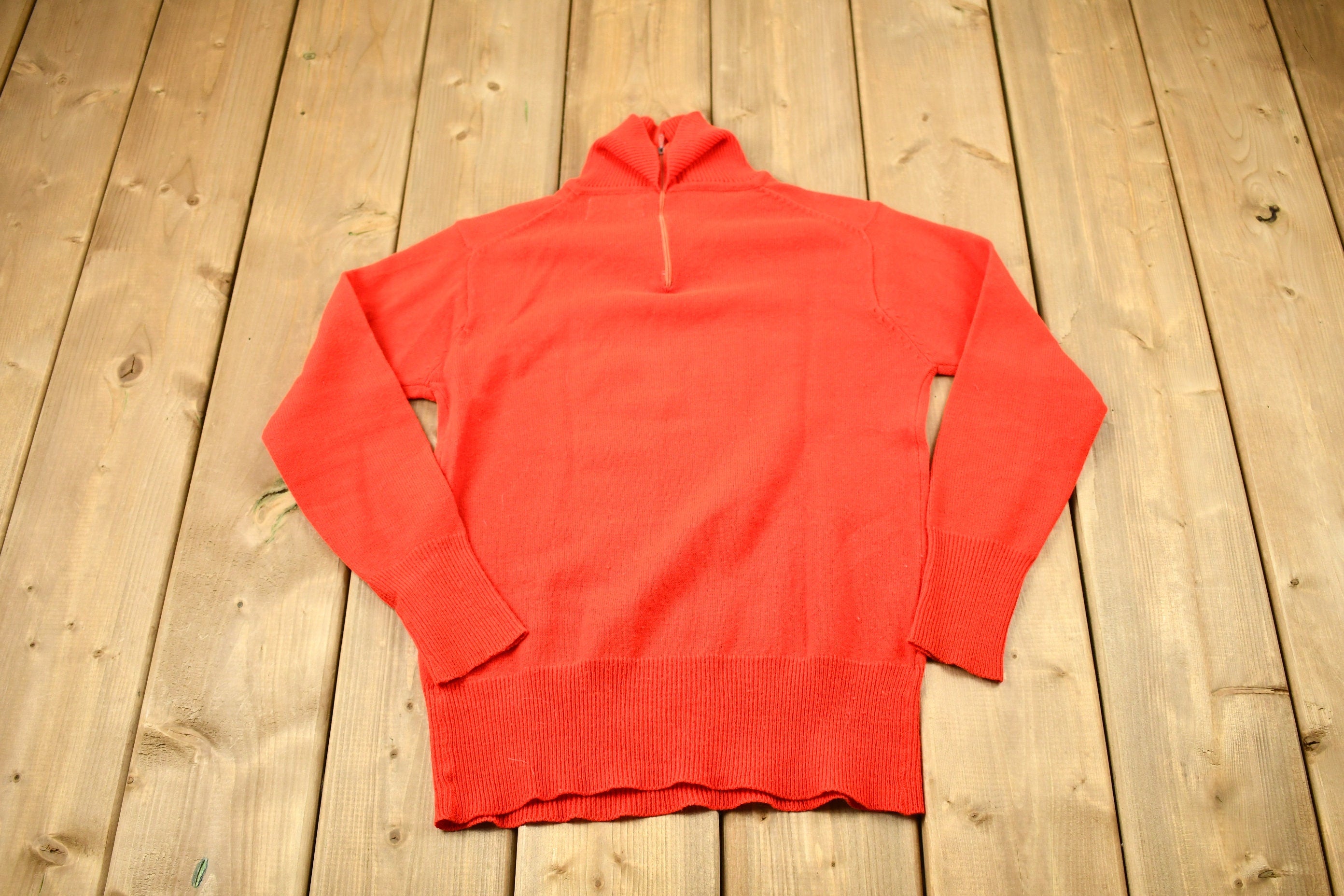 Vintage 1970s Donn Kenny Knitted Sweater  True Vintage  Back Zip  100% Acrylic  Women's Sweatshirt  Blank Sweater