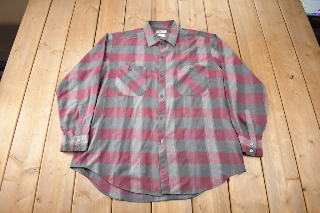 Vintage 1990s Boulevard Plaid Button Up Flannel Shirt Size XXL