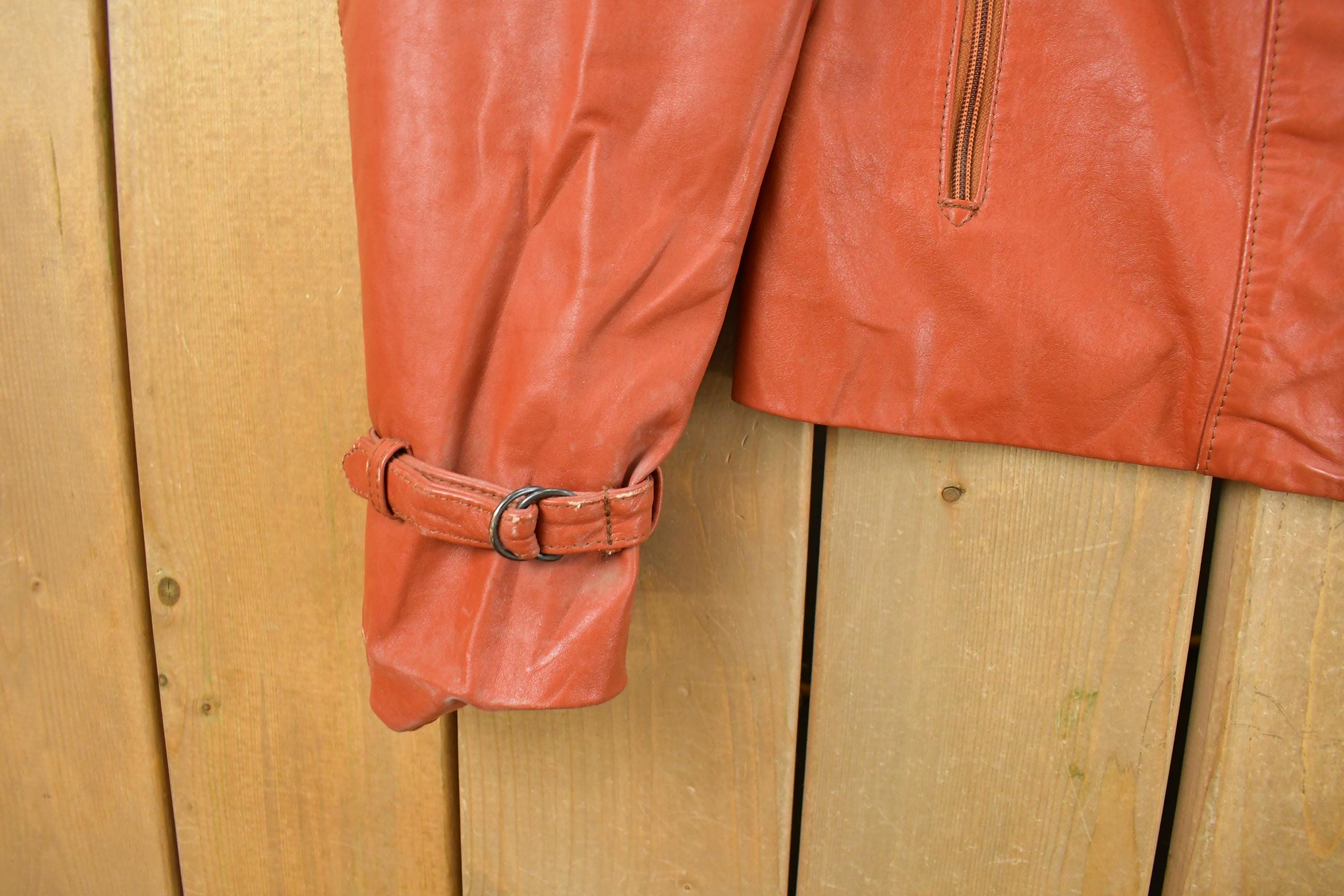 Vintage 1990s Bermans Leather Jacket Women's S