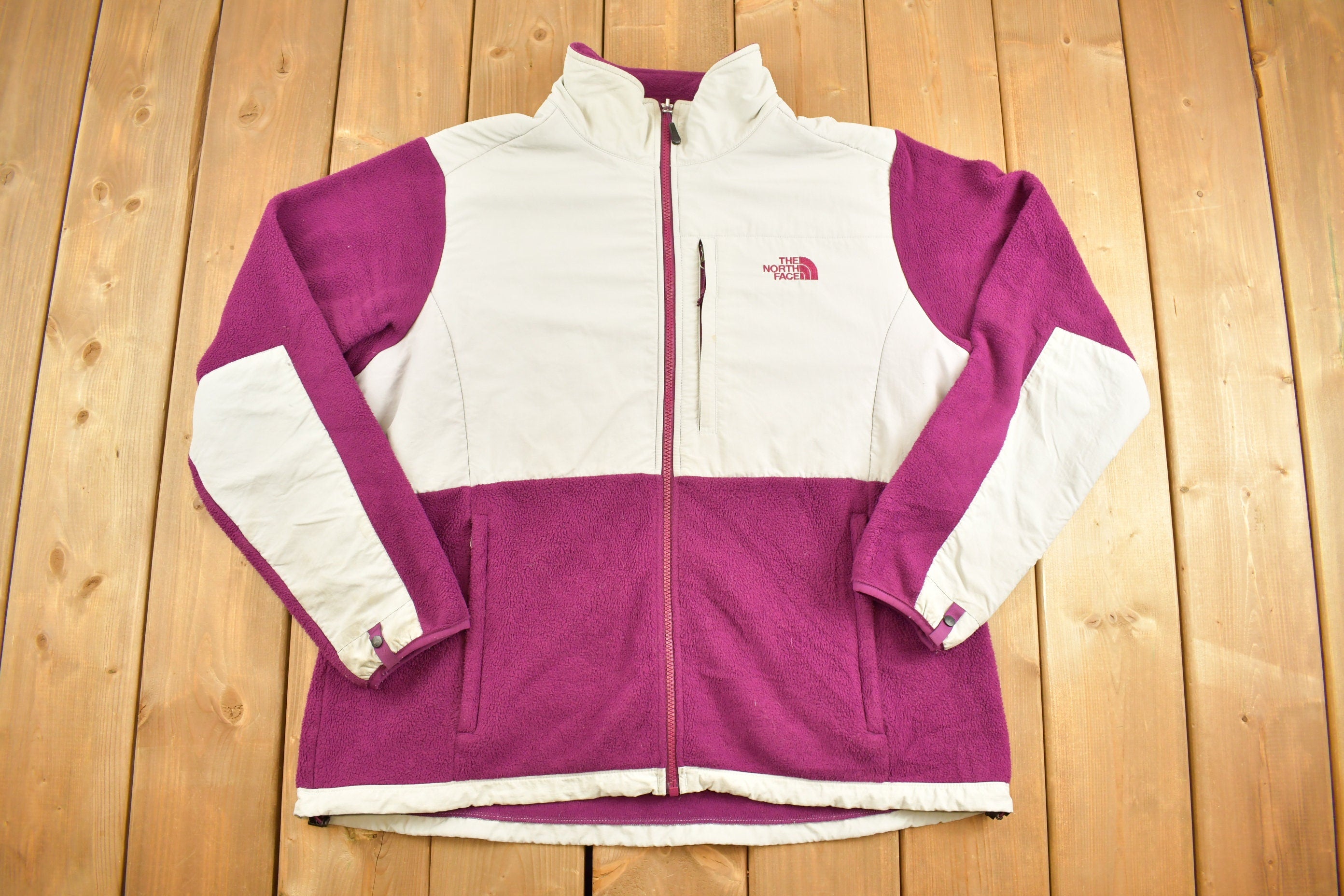 Vintage 1990s The North Face Women's Pink Denali Fleece Sweater  Outerwear  90s Sweater  Streetwear  Outdoorsman  Colour Block