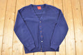 Vintage 1970s Navy Knit Cardigan Sweater Vest Men's M