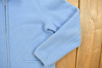 Vintage 1990s Blue Women's Zip Up Knit Light Jacket