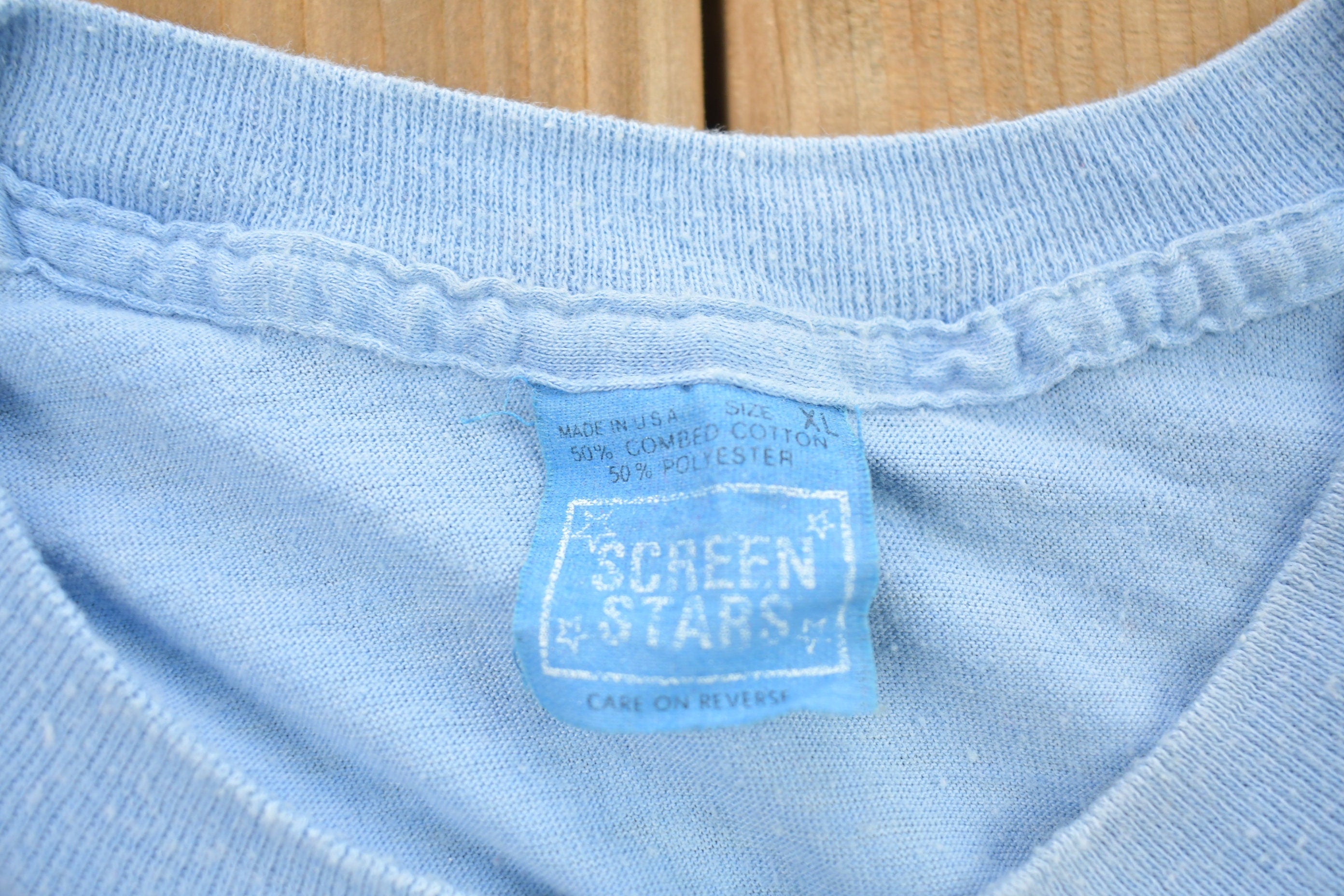 Vintage 1980 Screen and Stars Soccer Graphic T Shirt
