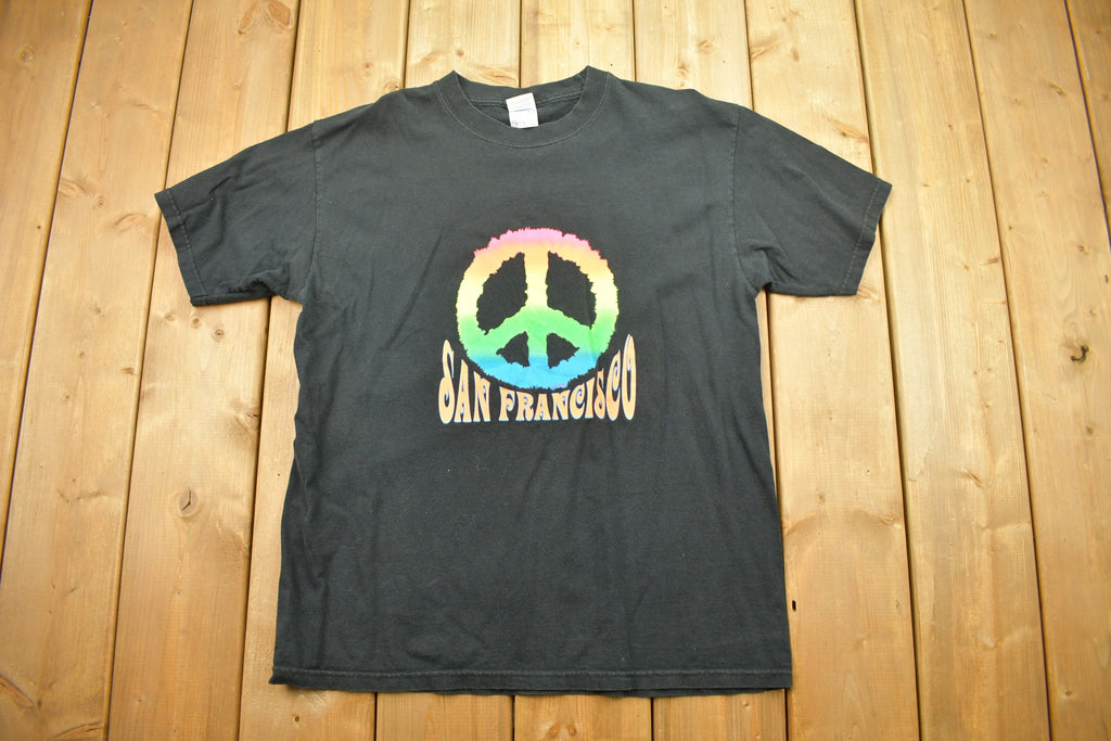 Vintage 1990s San Francisco California Peace Graphic T Shirt 90s Streetwear Fashion