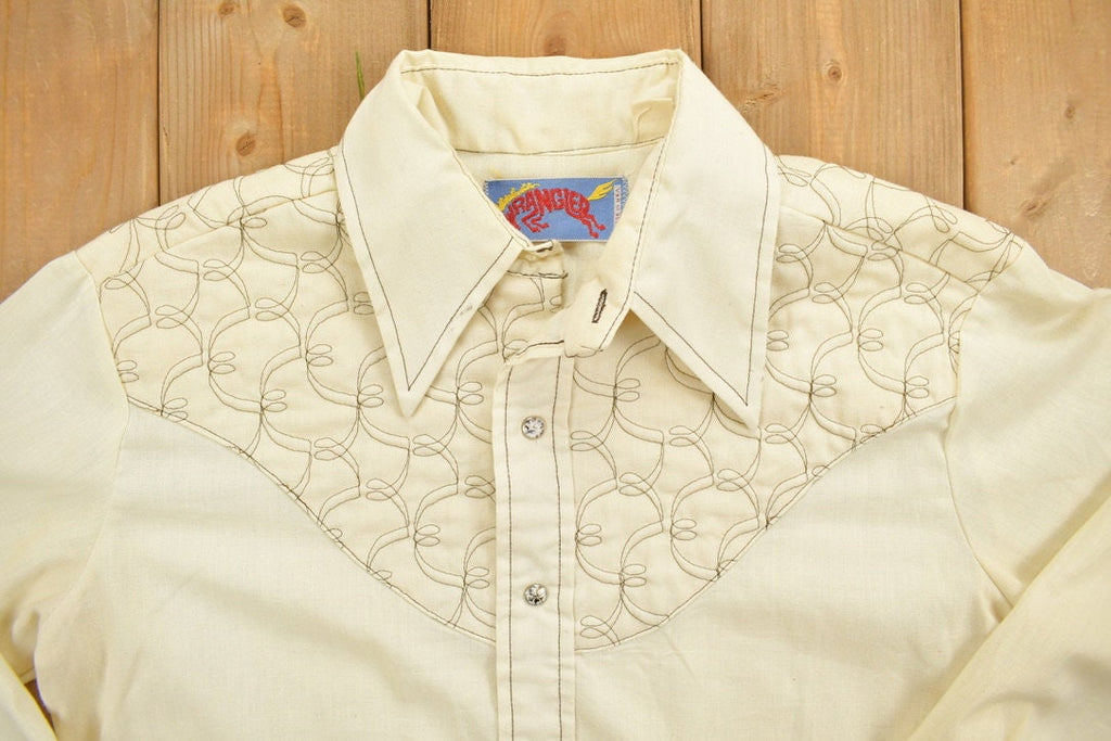 Vintage 1970s Quilted Wrangler Snap Button Shirt