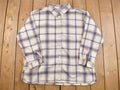 Vintage 1990s Justin Allen Plaid Button Up Fleece Sweater