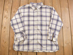 Vintage 1990s Justin Allen Plaid Button Up Fleece Sweater