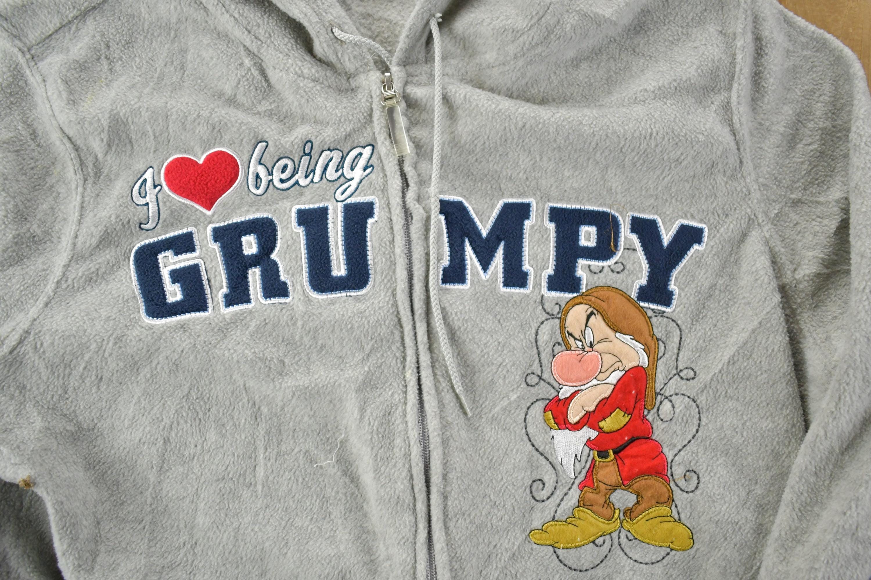 Vintage 1990s Grumpy Disney Zip Up Fleece Hoodie