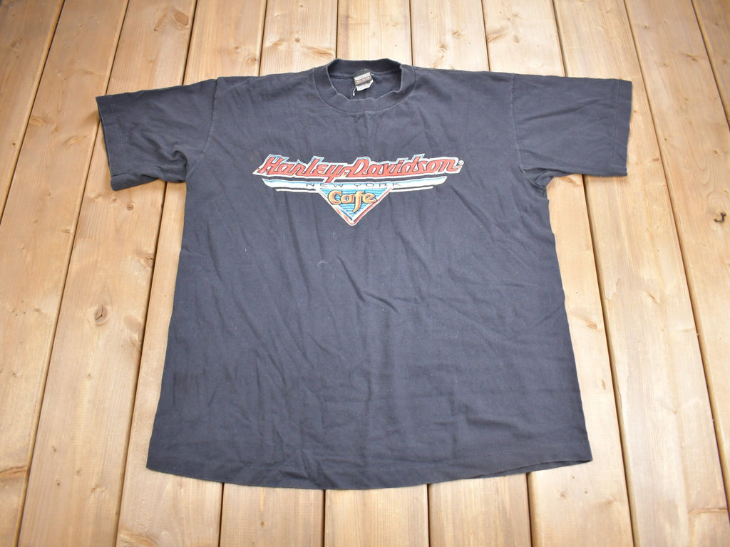 Vintage 1990s Harley Davidson Motorcycles New York Cafe T-Shirt