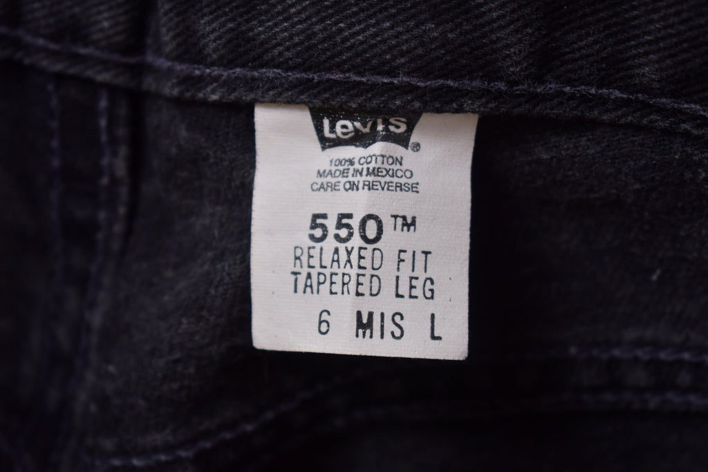Vintage 1990s Levi's 550 Red Tab Black Jeans Size 26 x 30