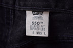 Vintage 1990s Levi's 550 Red Tab Black Jeans Size 26 x 30