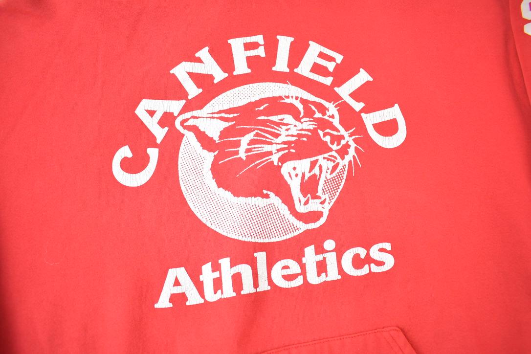 Vintage 1990s Canfield Athletics Russell Athletics Graphic Hoodie Made In USA XL